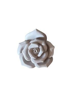 Light Gray Matte Flower Floral Neutral Boho Classic 2.5" Lobster Claw Hair Clip